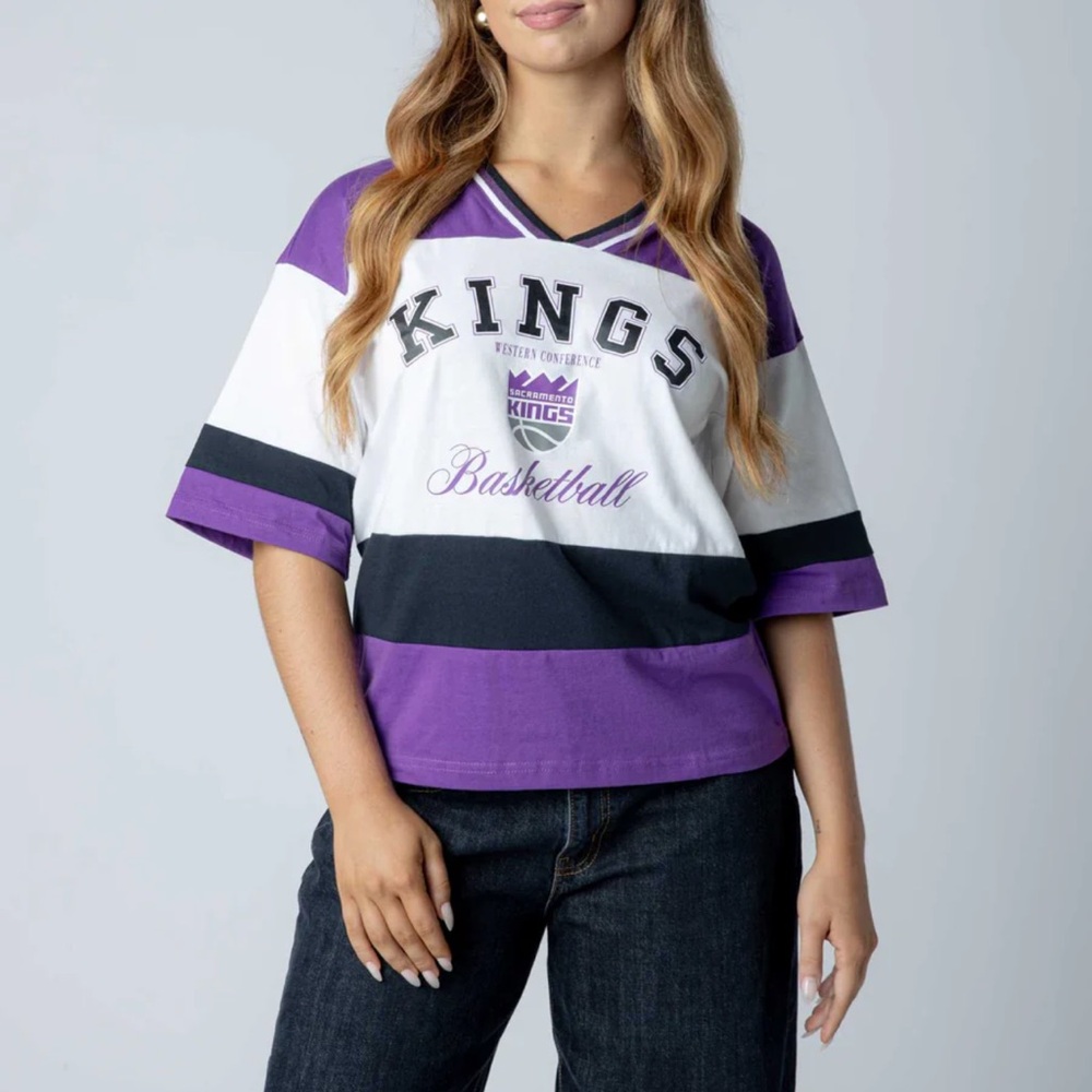 Purple and White Kings Women's Top